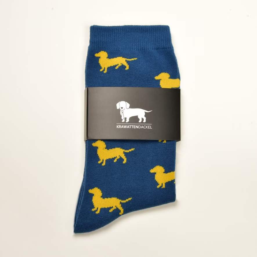 Krawattendackel Socken mit Dackel - Heidejagd