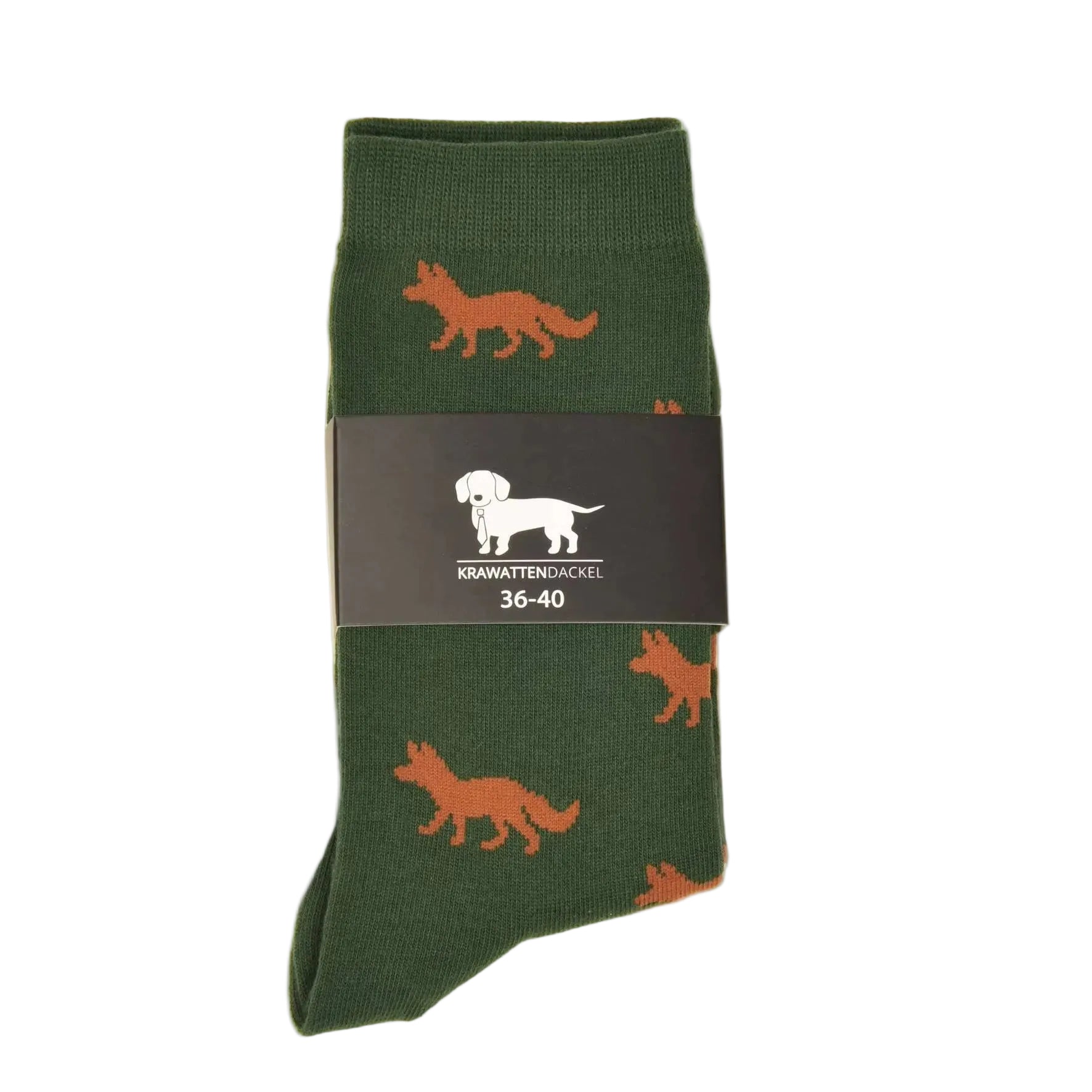 Krawattendackel Socken mit Fuchs - Heidejagd