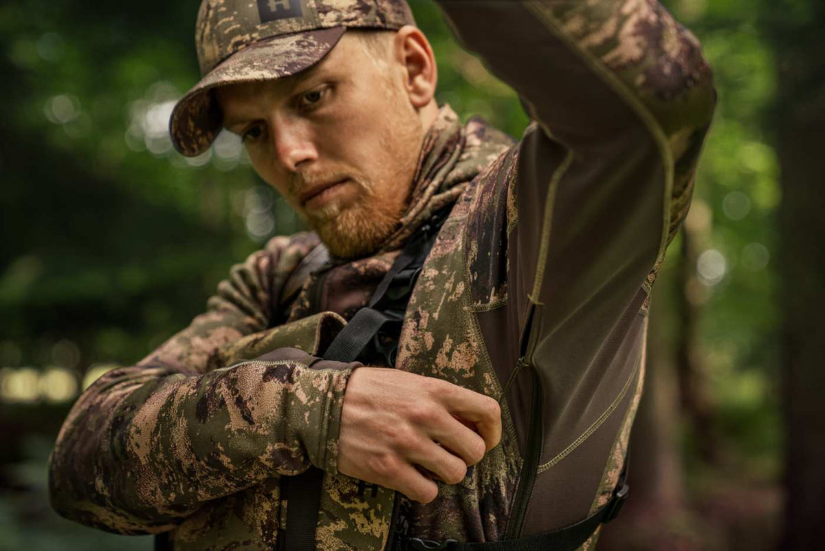 Härkila Herren Kapuzenjacke Deer Stalker Camo Fleece in AXIS MSP®Forest – Belüftung