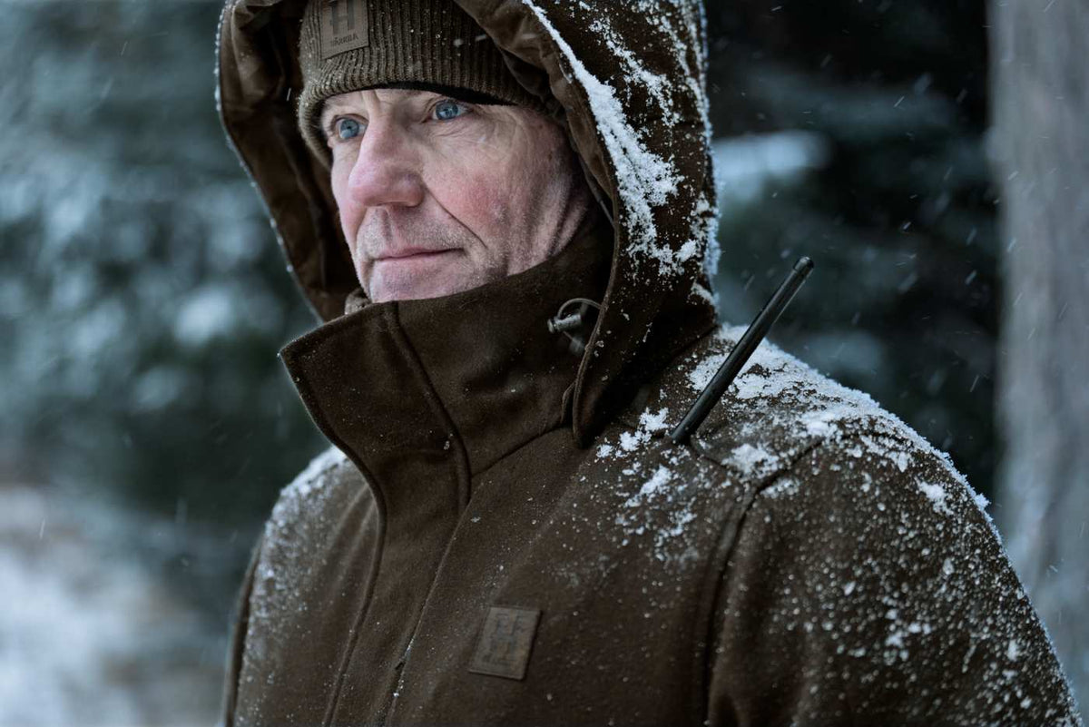 Härkila Herren Winter-Jagdjacke Kodiak CleverWool HSP Insulated in Dark hunting green/Shadow brown – Kapuze