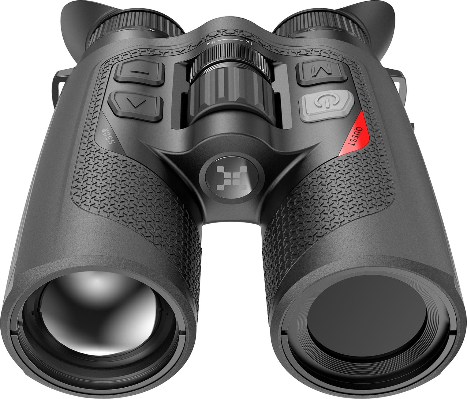 Nocpix Quest H50R Wärmebild Binokular Frontansicht Bedientasten Zoomrad IP67