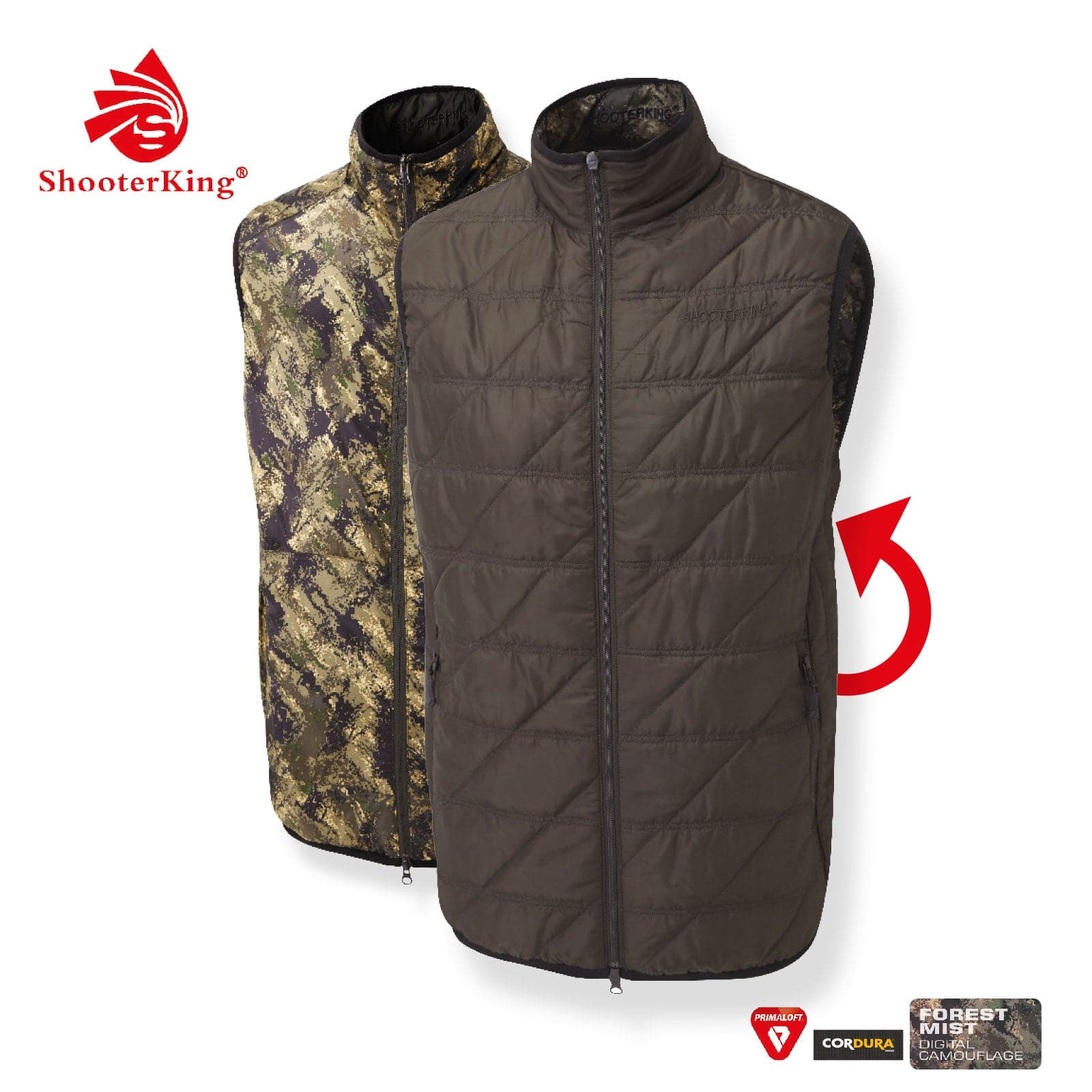 SHOOTERKING Huntflex Primaloft Weste wendbar - Heidejagd