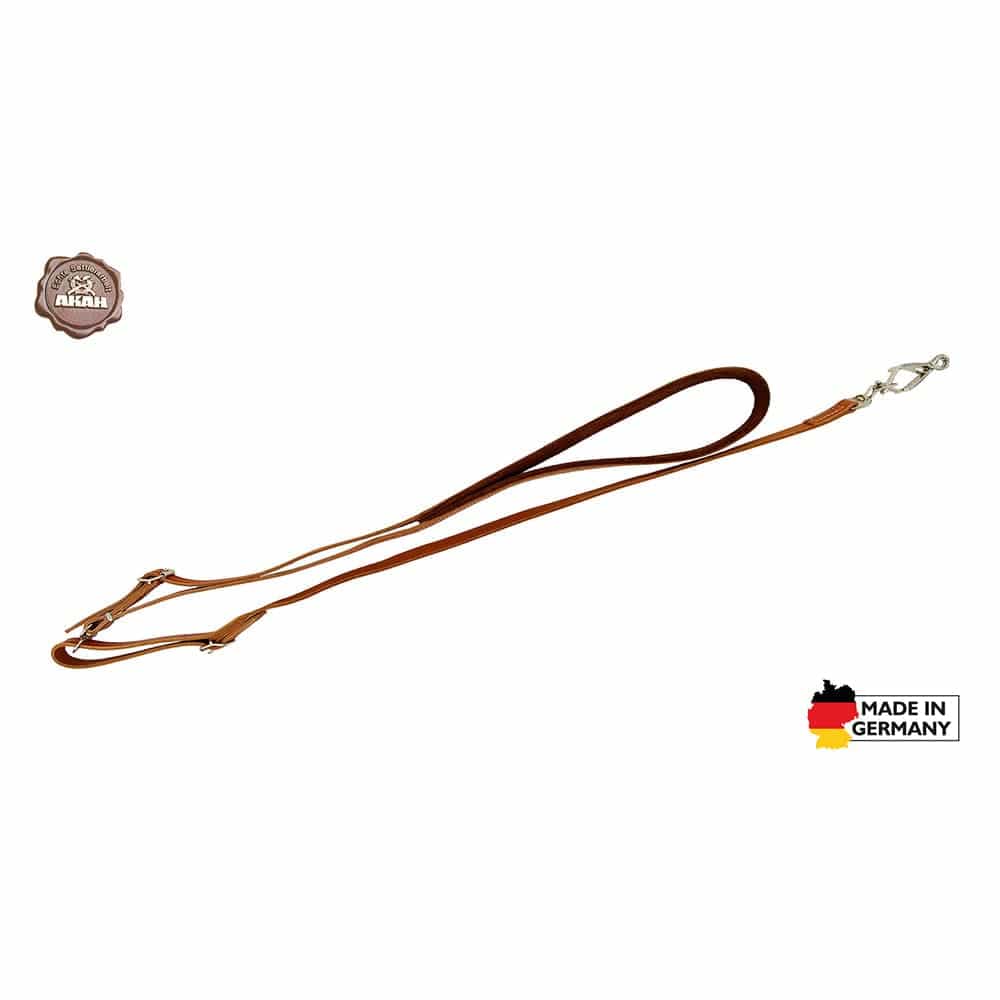 AKAH Umhängeleine aus Fahlleder mit Yak-Polster - Heidejagd