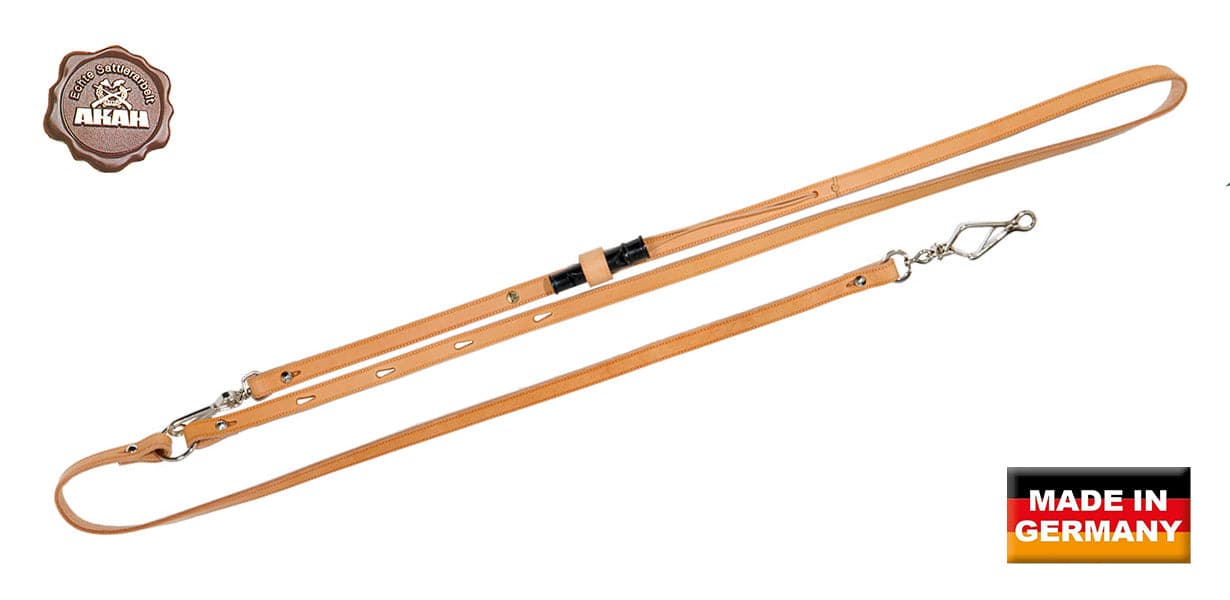 AKAH Oberländerleine aus Fahlleder mit Doppelpfeife - Heidejagd