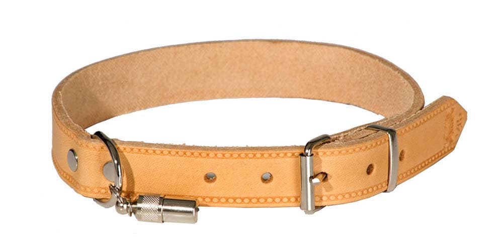 AKAH Halsband genietet aus Fahlleder - Heidejagd