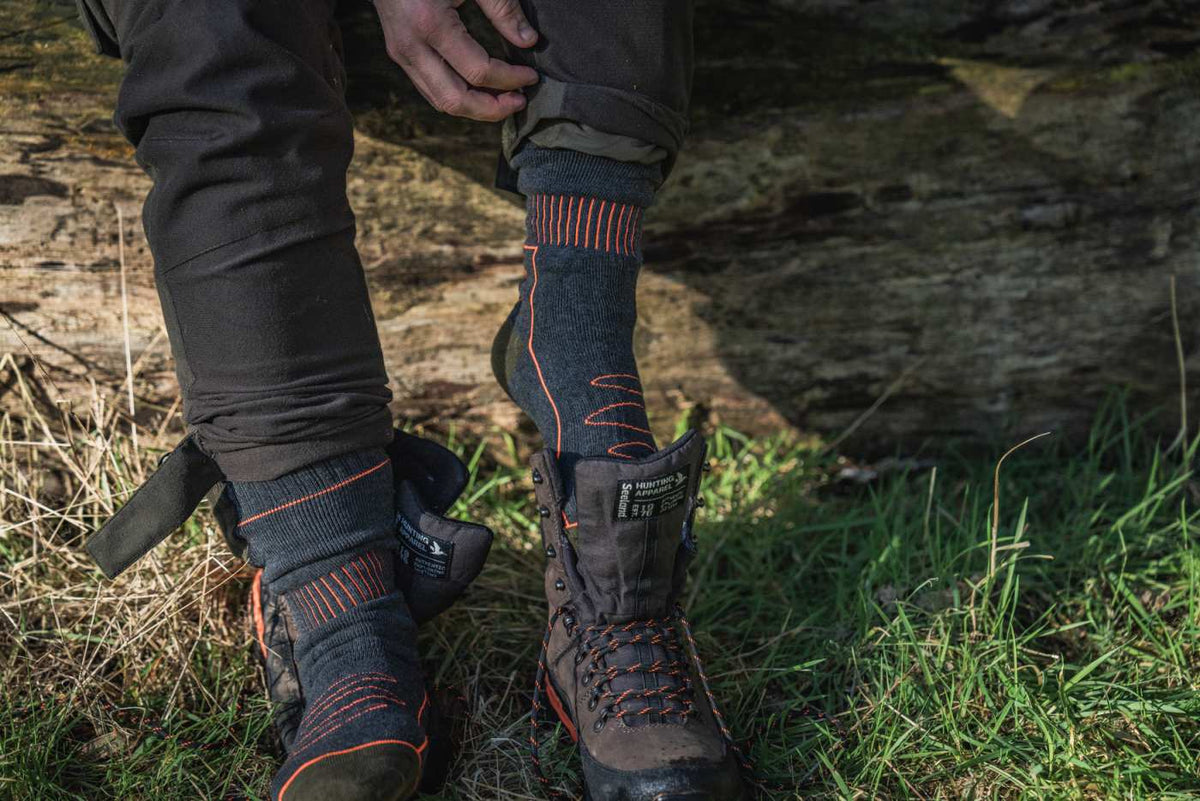 Seeland Heizsocken Celsius Heat in Pine green melange – getragen