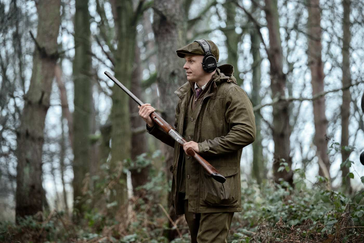 Seeland Herren Jagdhemd Oxford in Dark Sapphire Check – im Wald