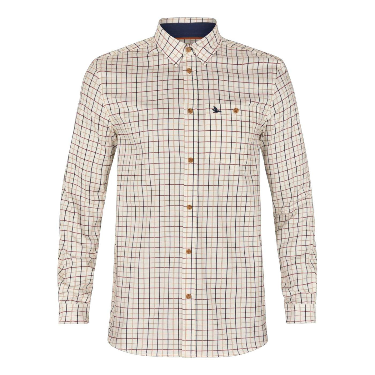 Seeland Herren Jagdhemd Oxford in Grape Leaf/Terracotta Check