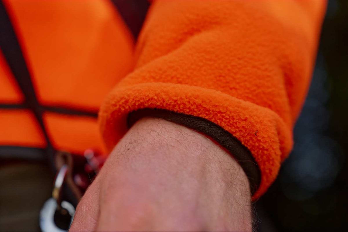 Härkila Jagd-Fleecejacke Wildboar Pro Blaze in Orange blaze – Ärmelabschluss