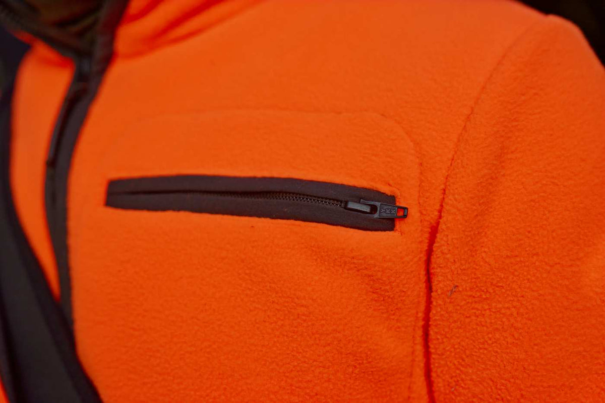 Härkila Jagd-Fleecejacke Wildboar Pro Blaze in Orange blaze – Brusttasche