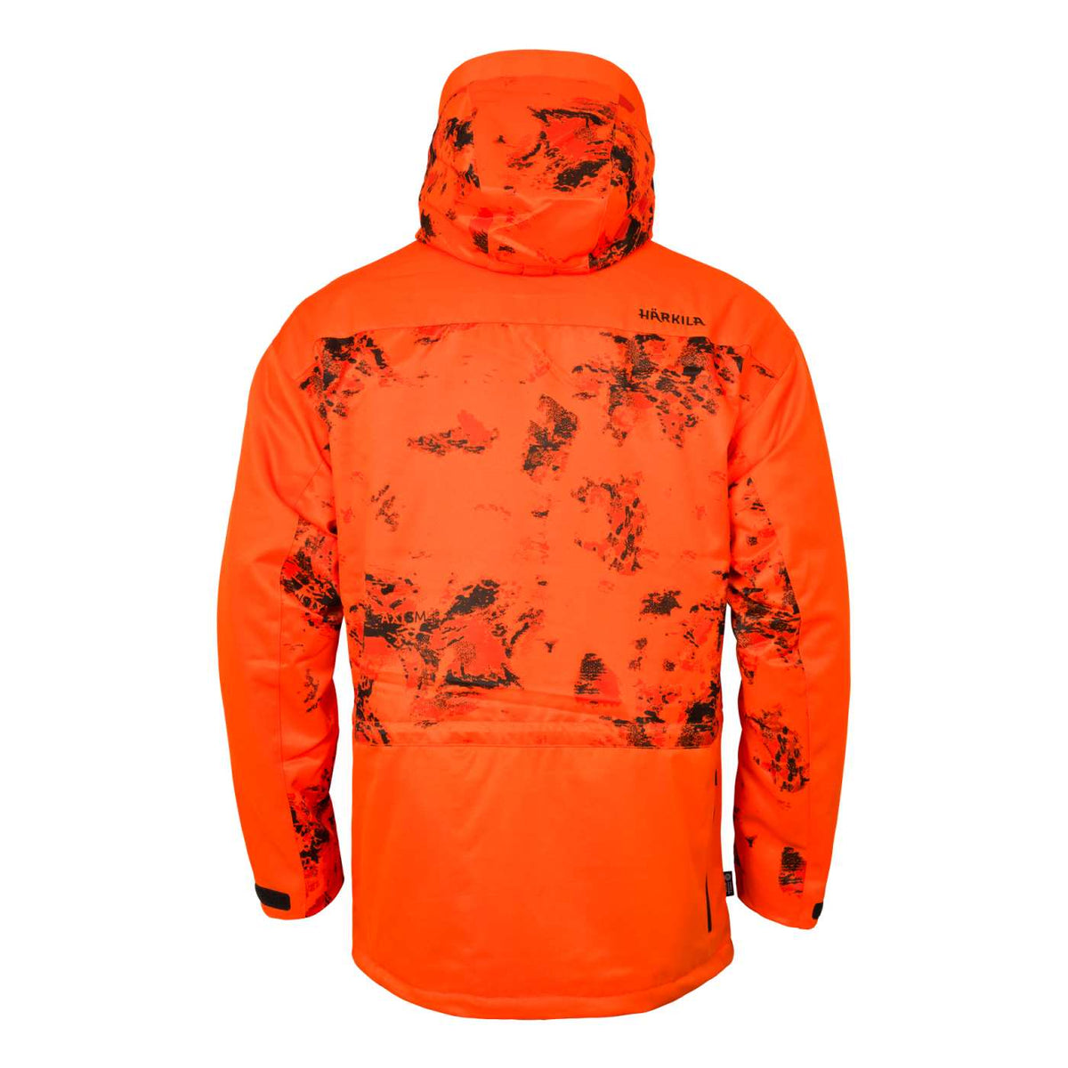 Härkila Herren Jagdjacke Wildboar Pro Blaze Camo HWS Insulated in AXIS MSP®CE orange – Rückansicht