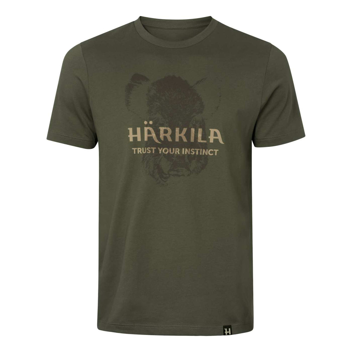 Härkila Herren T-Shirt Wildboar Logo in Forest night