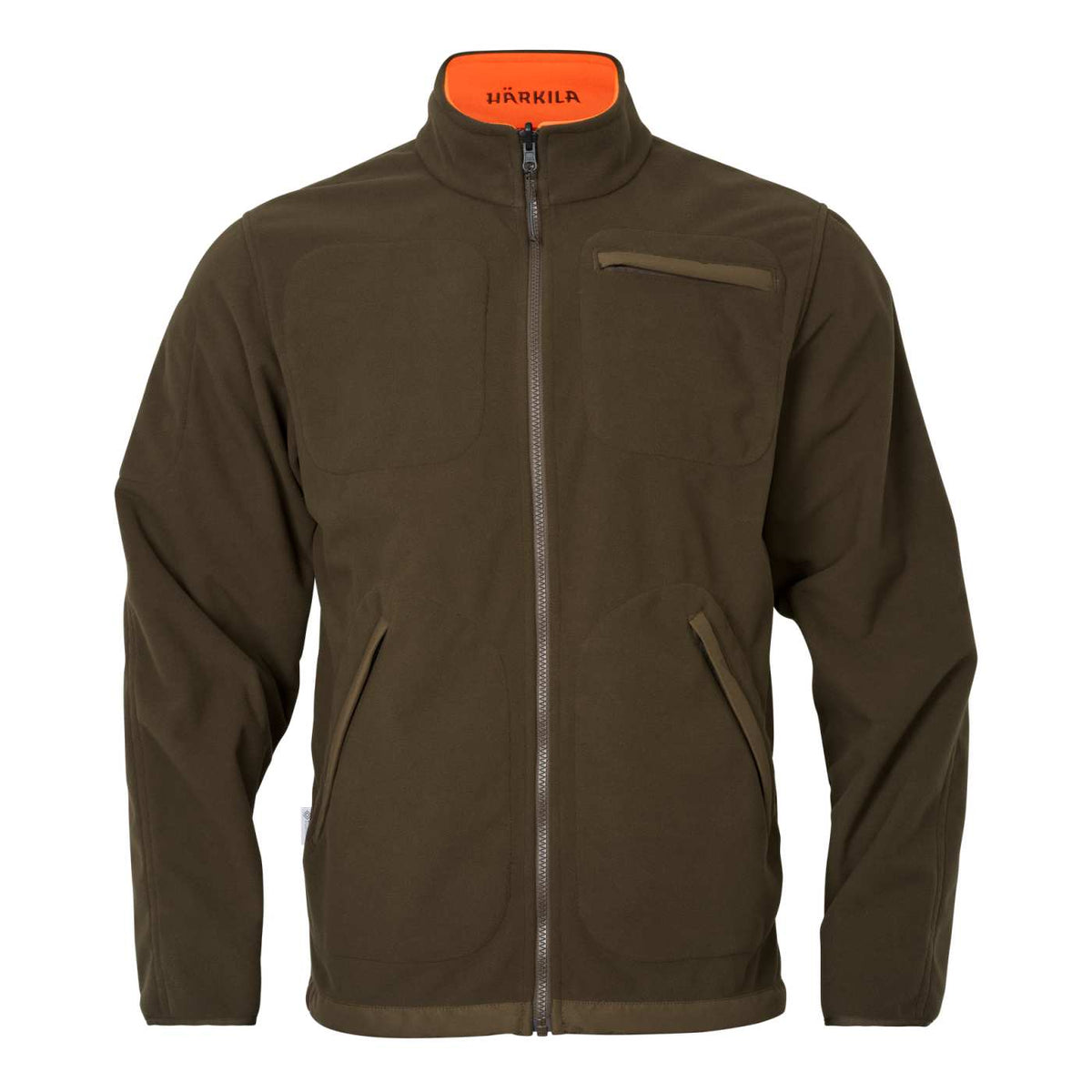 Härkila Herren Wendejacke Kamko Blaze Fleece in Orange blaze/Willow green – Vorderansicht Willow green