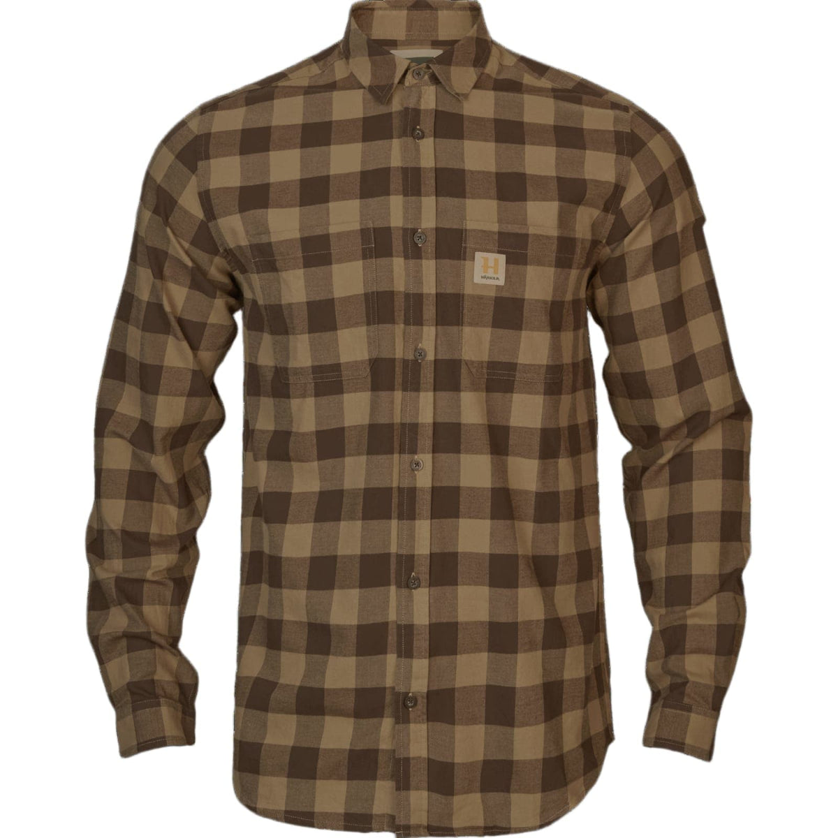 Härkila Langarmhemd Scandinavian in Antique Bronze Check