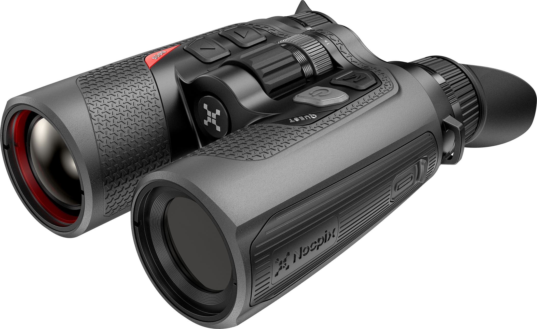 Nocpix Quest S50R Wärmebildfernglas Schrägansicht 50mm Objektiv roter Zierring Nachtjagd
