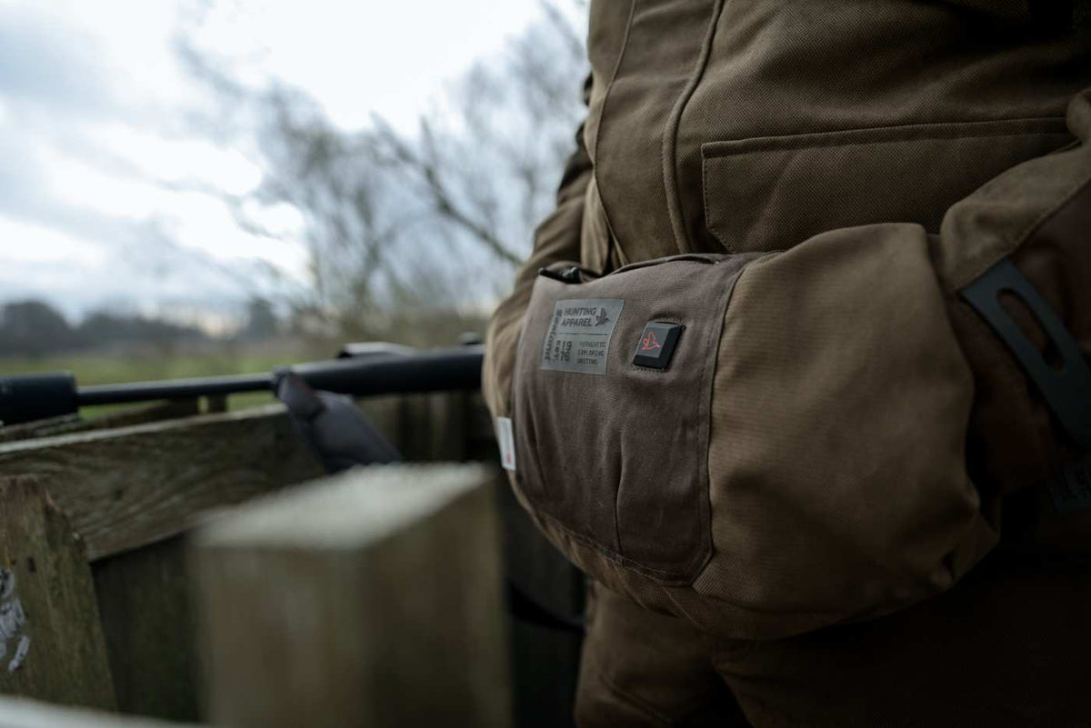 Seeland Heizmuff Celsius Heat in Grizzly Brown – beim Ansitz